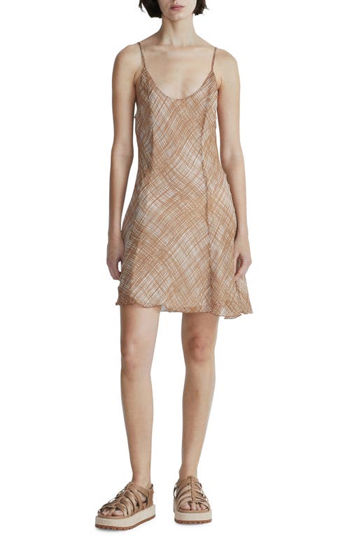 rag & bone Delilah Plaid Silk Blend Dress in Tanmult at Nordstrom, Size 16