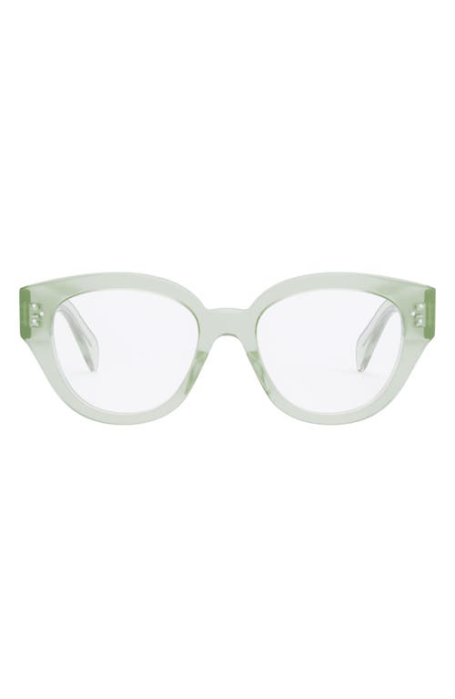 51mm Bold Optical Glasses in Shiny Light Green