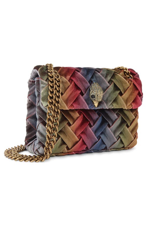 Shop Kurt Geiger London Mini Kensington Convertible Velvet Crossbody Bag In Rainbow Multi