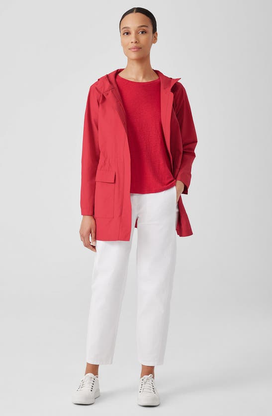 Shop Eileen Fisher Cotton Blend Jacket In Flame