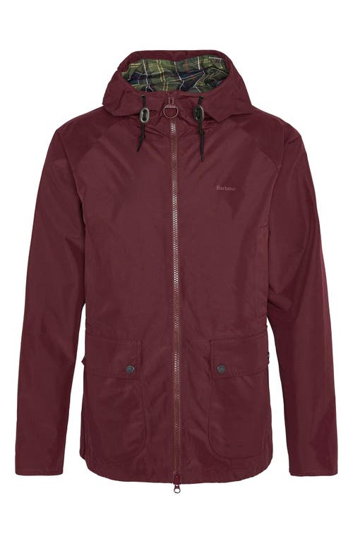 Shop Barbour Hooded Domus Water Resistant Jacket In Bordeaux