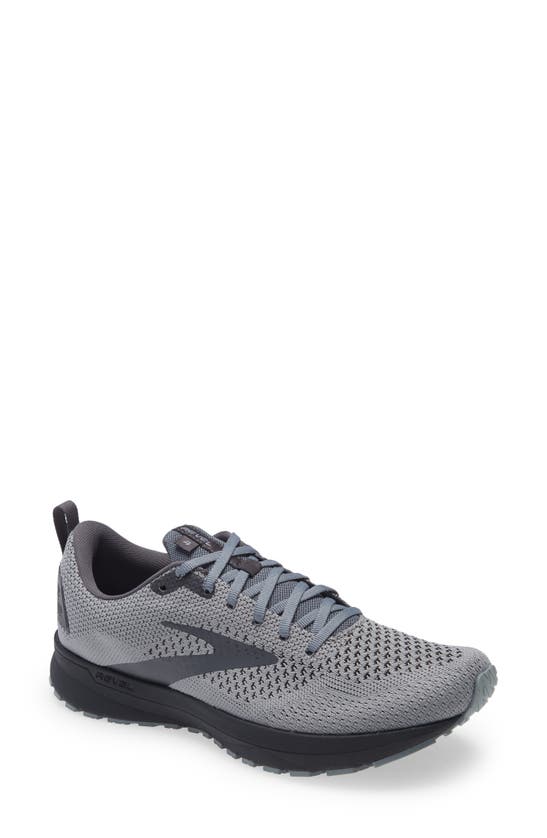 Brooks Revel 4 Hybrid Running Shoe In Grey/ Blackened Pearl/ Black
