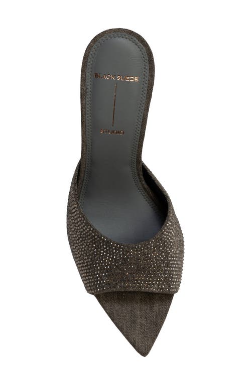 Black Suede Studio Bella Embellished Sandal In Taupe Vintage Denim
