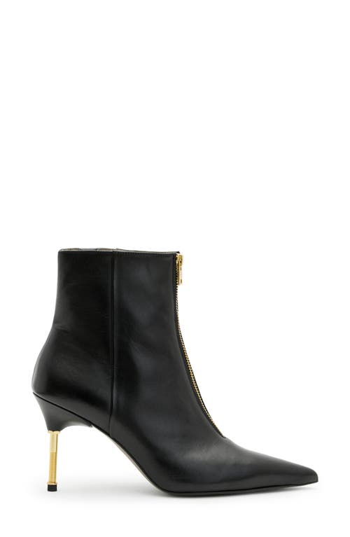 Shop Allsaints Natasha Bootie In Black/warm Brass