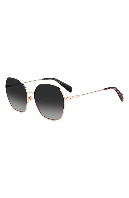 Shop Kate Spade New York Kenna 57mm Square Sunglasses In Black Pink/grey Shaded
