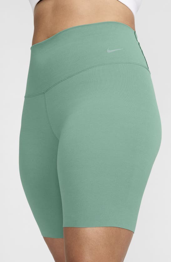 Shop Nike Zenvy Gentle Support High Waist Bike Shorts In Bicoastal/ Black