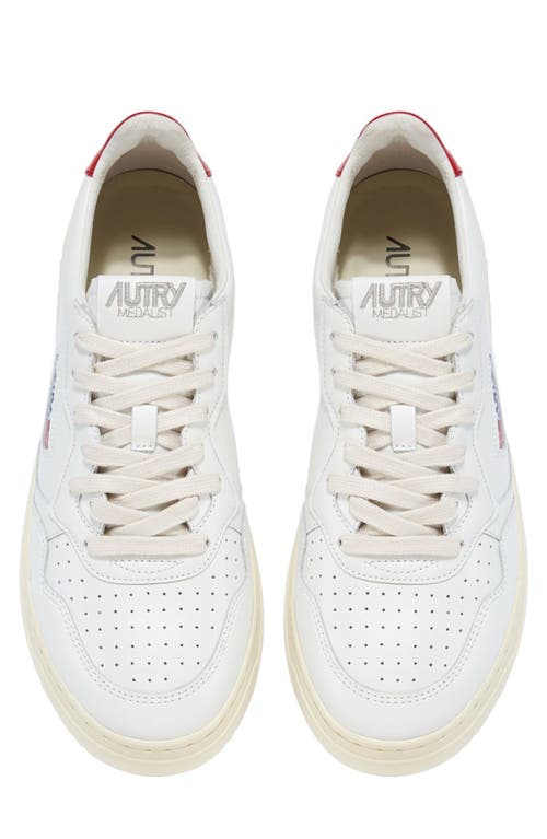 Autry Top White Red Sneakers In Leather White/red