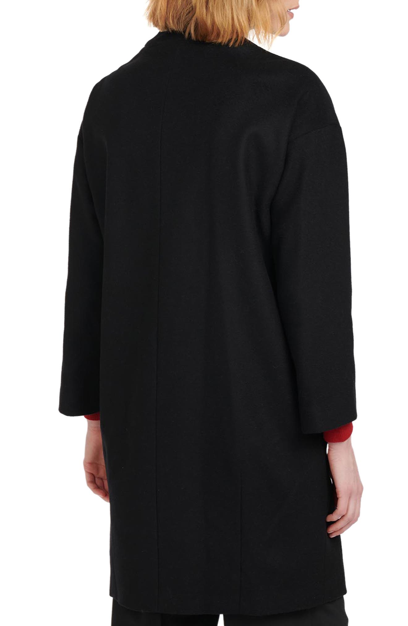 wool blend cocoon coat