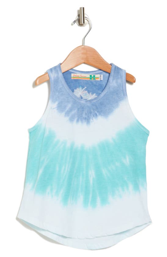 Shop Vintage Havana Kids' Embroidered Palm Tank Top In Sunny Turquoise