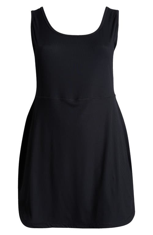 Shop Nike One Dri-fit Dress In Black/light Orewood Brown