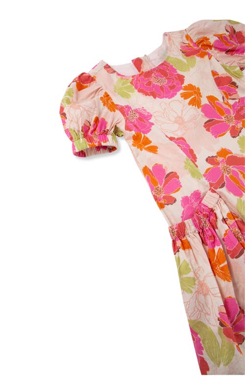 Shop Peek Aren't You Curious Kids' Floral Puff Sleeve Cotton Dress In Print