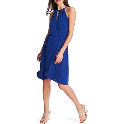 1.state Halter Neck Tulip Hem Dress, Blue