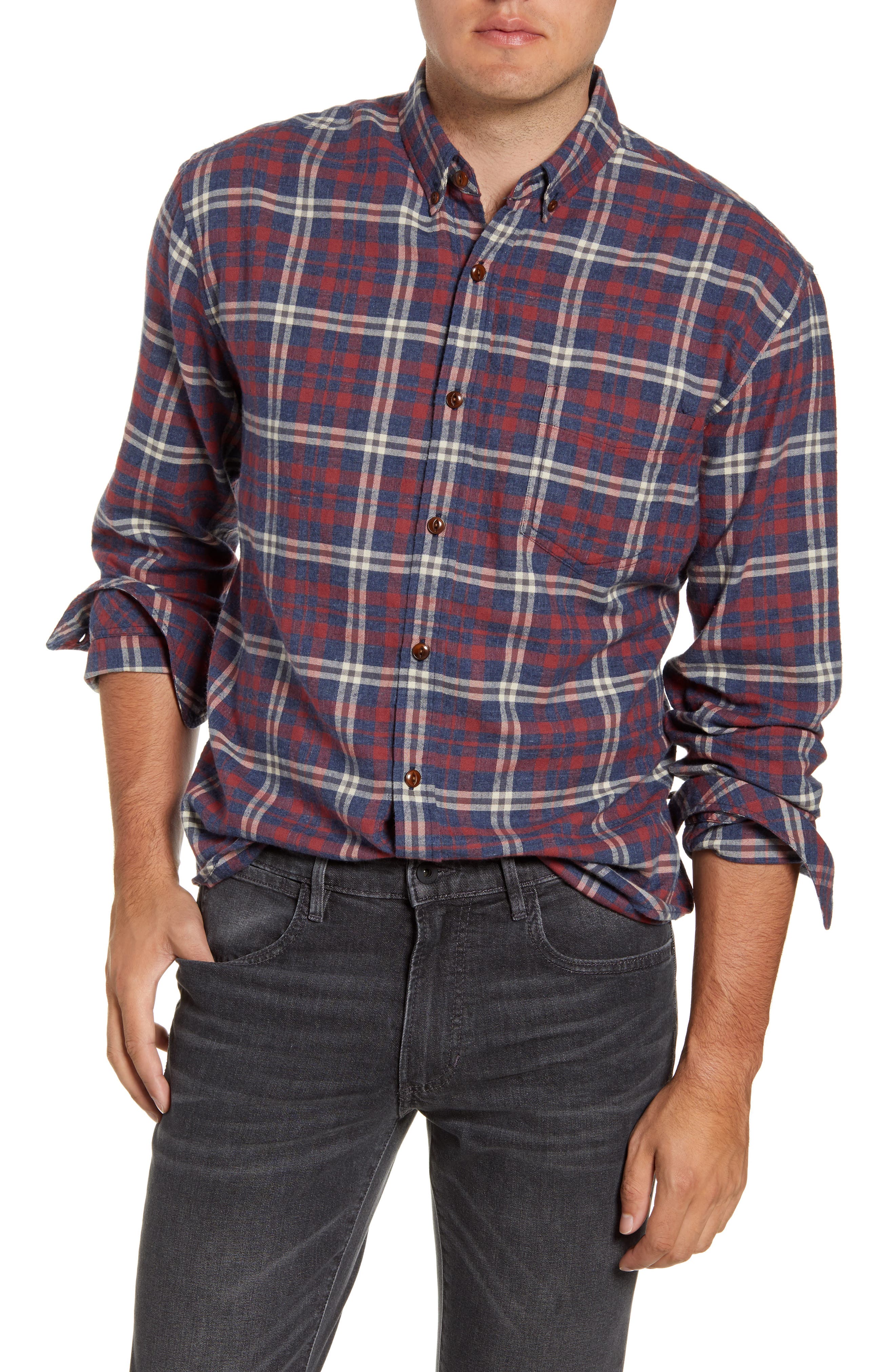 Rails Felix Men's Shirt - Navy Red Cream