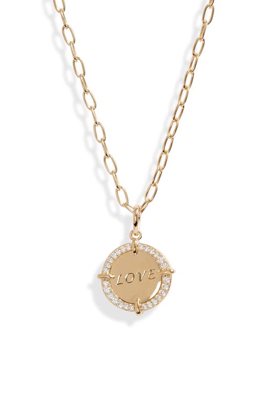 Nadri Love Round Pendant Necklace In Gold