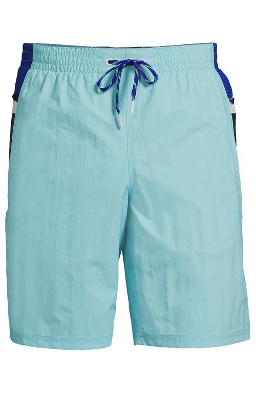 Shop Lands' End 9" Volley Swim Trunks In River Mist Colorblock