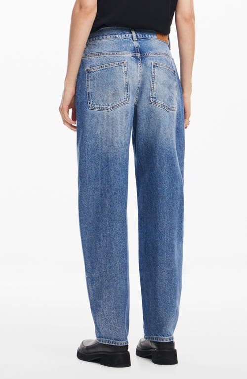 Shop Desigual Ariel Coated Straight Leg Jeans In Blue