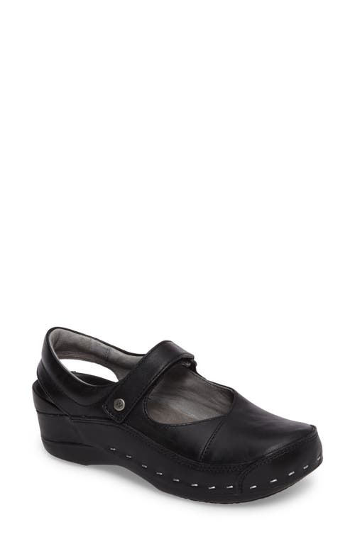 Slingback Clog in Black Mighty Greased Leather