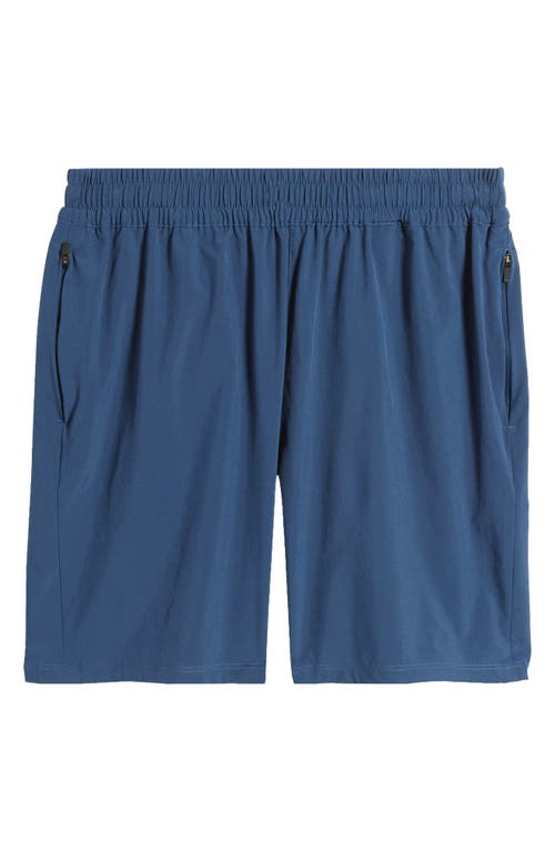 Shop Beyond Yoga Pivotal Performance Shorts In Cerulean Navy