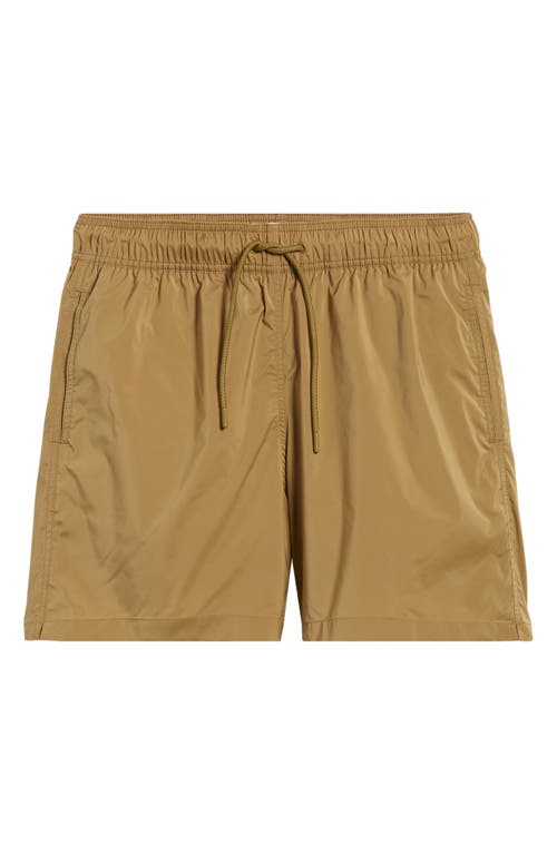 Shop Frescobol Carioca Salvador Swim Trunks In Spinach