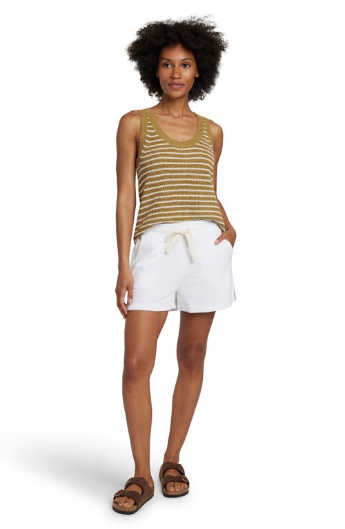 Faherty Cabana Terry Cloth Drawstring Shorts In White