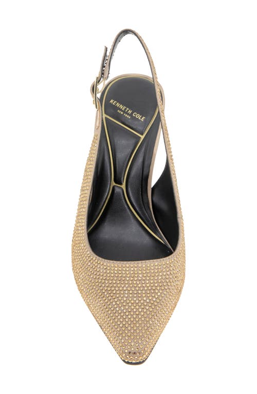 Kenneth Cole Quinnly Crystal Slingback Pointed Toe Pump In Shitake Satin