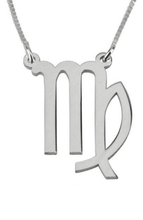 Zodiac Pendant Necklace in Sterling Silver - Virgo