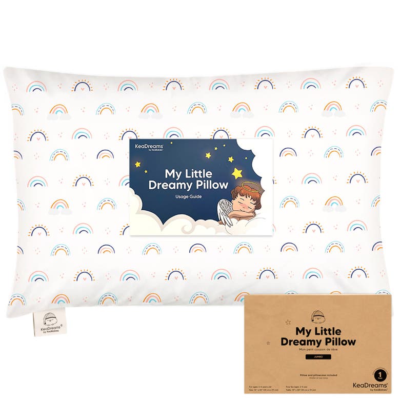Shop Keababies Jumbo Toddler Pillow With Pillowcase In Jolly Rainbow