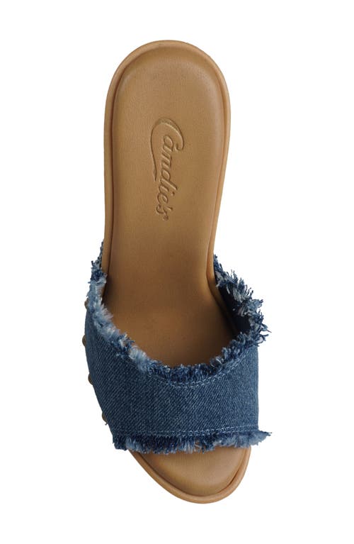 Shop Candies Candie's Antonellaomg Slide Sandal In Blue Denim