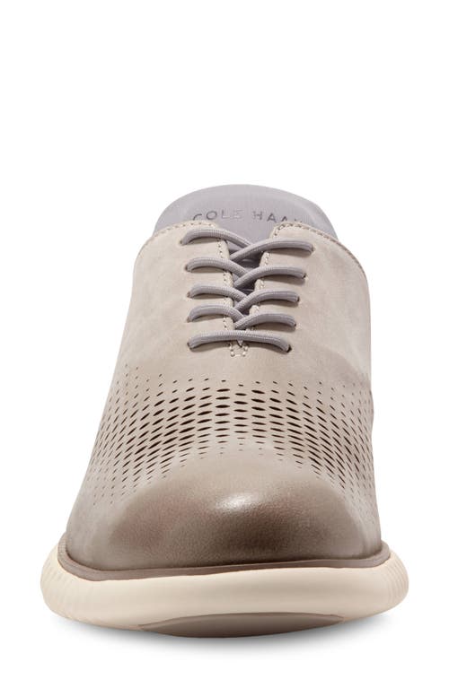 Shop Cole Haan 2.zerogrand Laser Wing Derby In Dove Nubuck/ivory