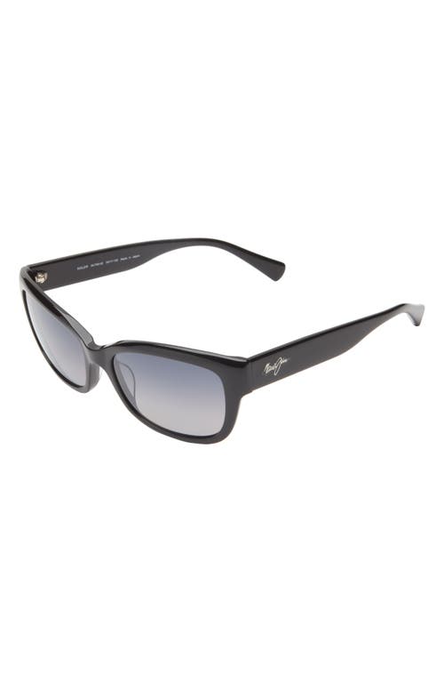 Maui Jim 55mm Core Cat Eye Polarized Sunglasses In Black Black Grey