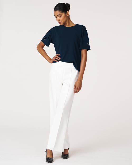 Rebody Active Cargo Short Sleeve Top In Navy