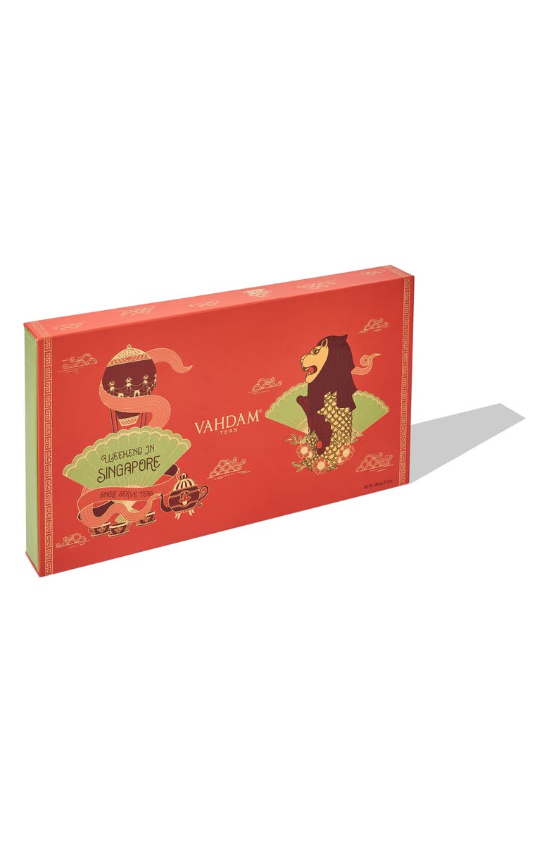 VAHDAM TEAS Weekend in Singapore Set of 8 Loose Leaf Teas, Main, color, LIGHT RED