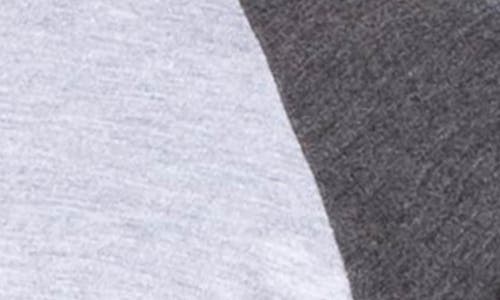 Shop Sleephero Raglan Long Sleeve T-shirt & Pants 2-piece Pajama Set In Light Heather Grey W/black