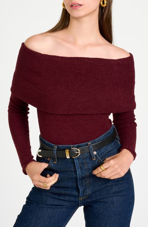 Shop Wayf Morgan Off The Shoulder Sweater In Dark Merlot