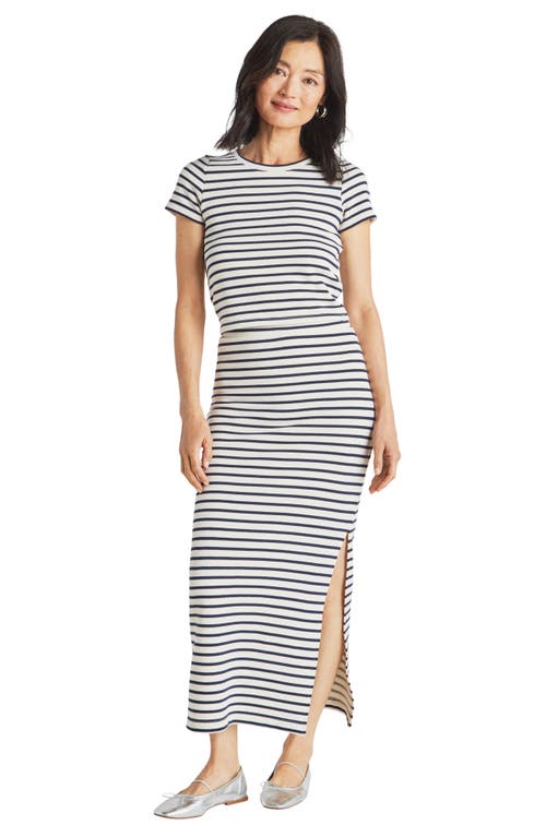 Splendid Whitney Maxi Skirt In Navy/white