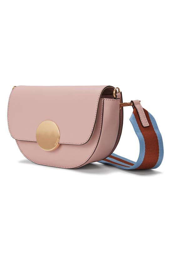 Shop Oryany Lottie Leather Saddle Crossbody Bag In Vintage Pink