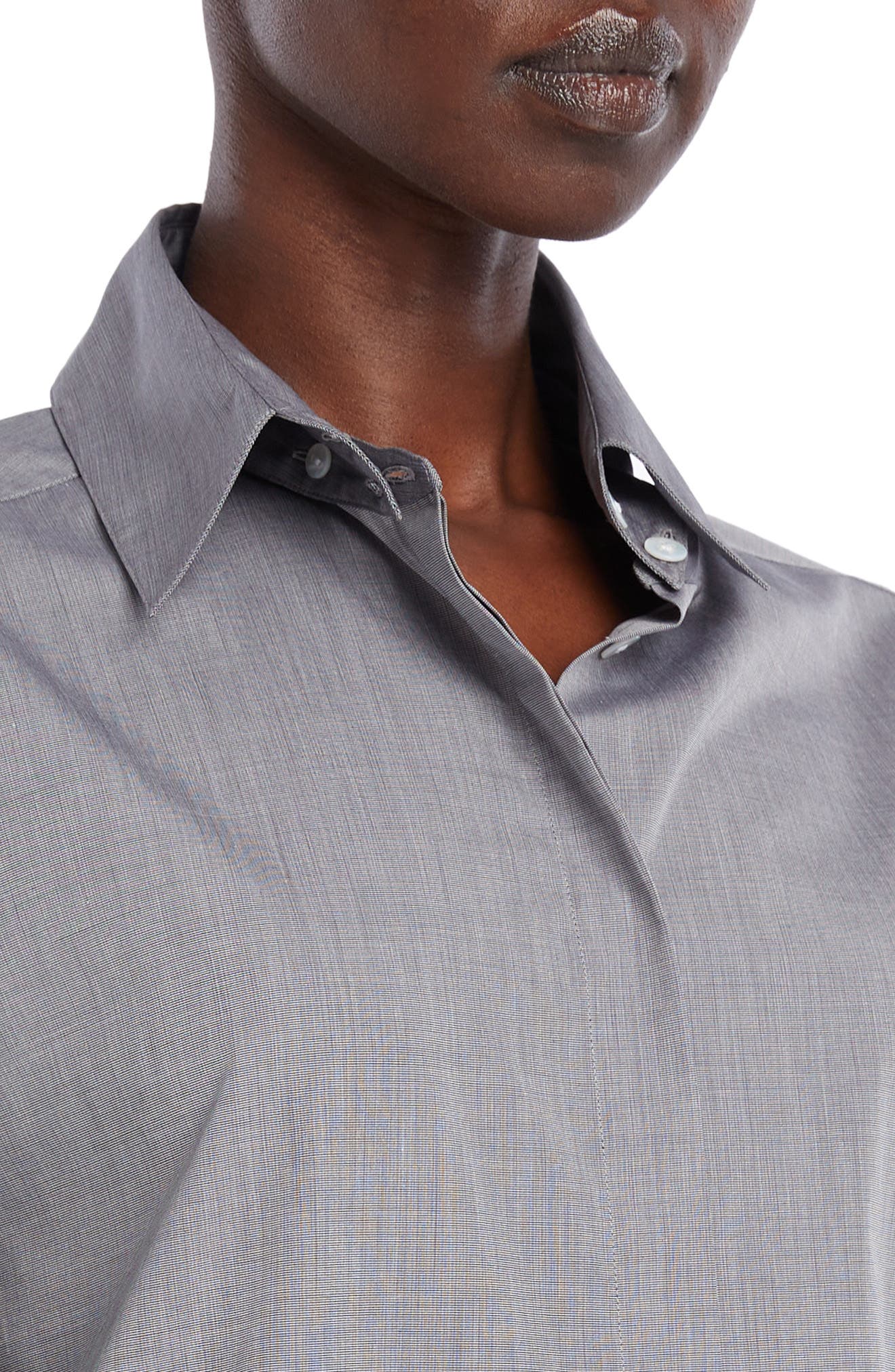The Row Sarasota Oversize Cotton Shirtdress in Grey | Smart Closet