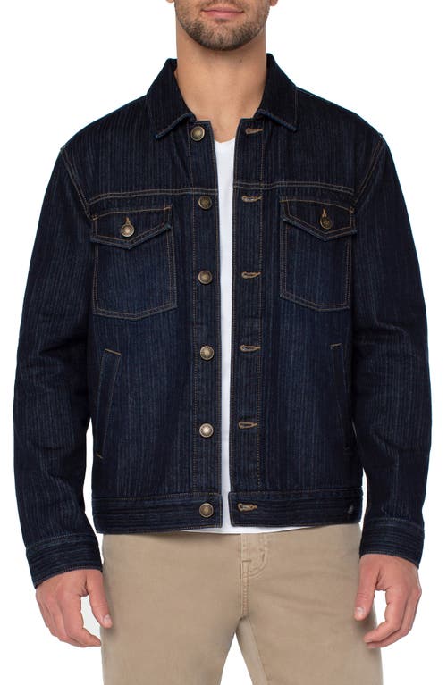 Liverpool Los Angeles Herringbone Denim Trucker Jacket Vintage Indigo at Nordstrom,