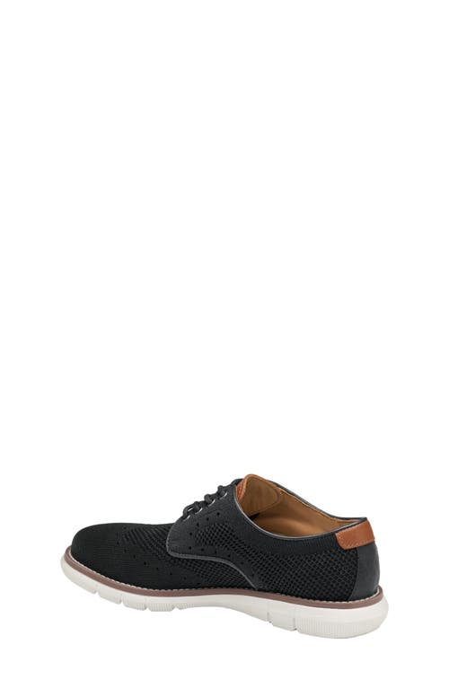 Shop Johnston & Murphy Kids' Holden Knit Wingtip Derby In Black Knit