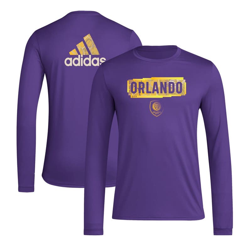 Adidas Originals Adidas Purple Orlando City Sc Local Pop Aeroready Long Sleeve T-shirt
