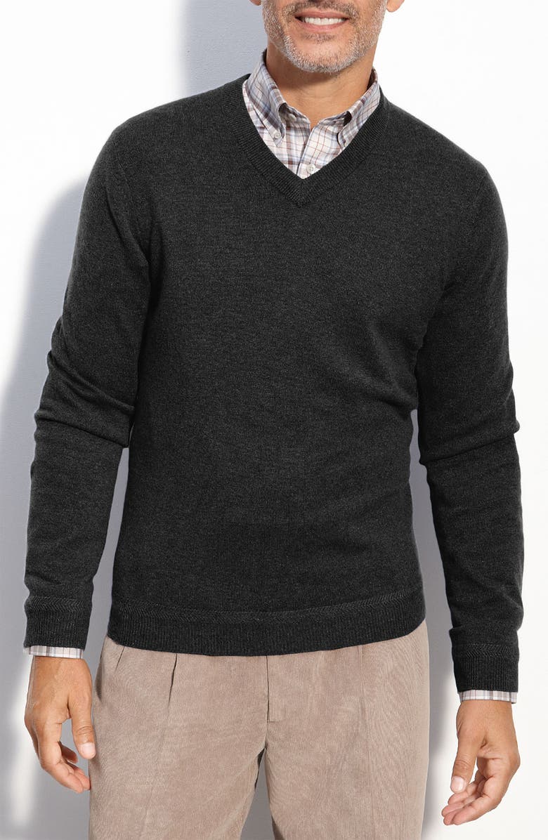 John W. Nordstrom® V-Neck Sweater, Façonnable Sport Shirt & Trousers ...