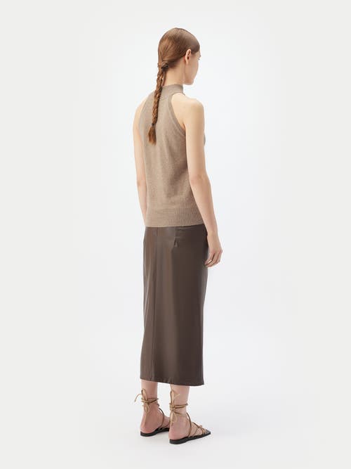 Gobi Mongolian Cashmere Organic Color Cashmere Turtleneck Top In Taupe