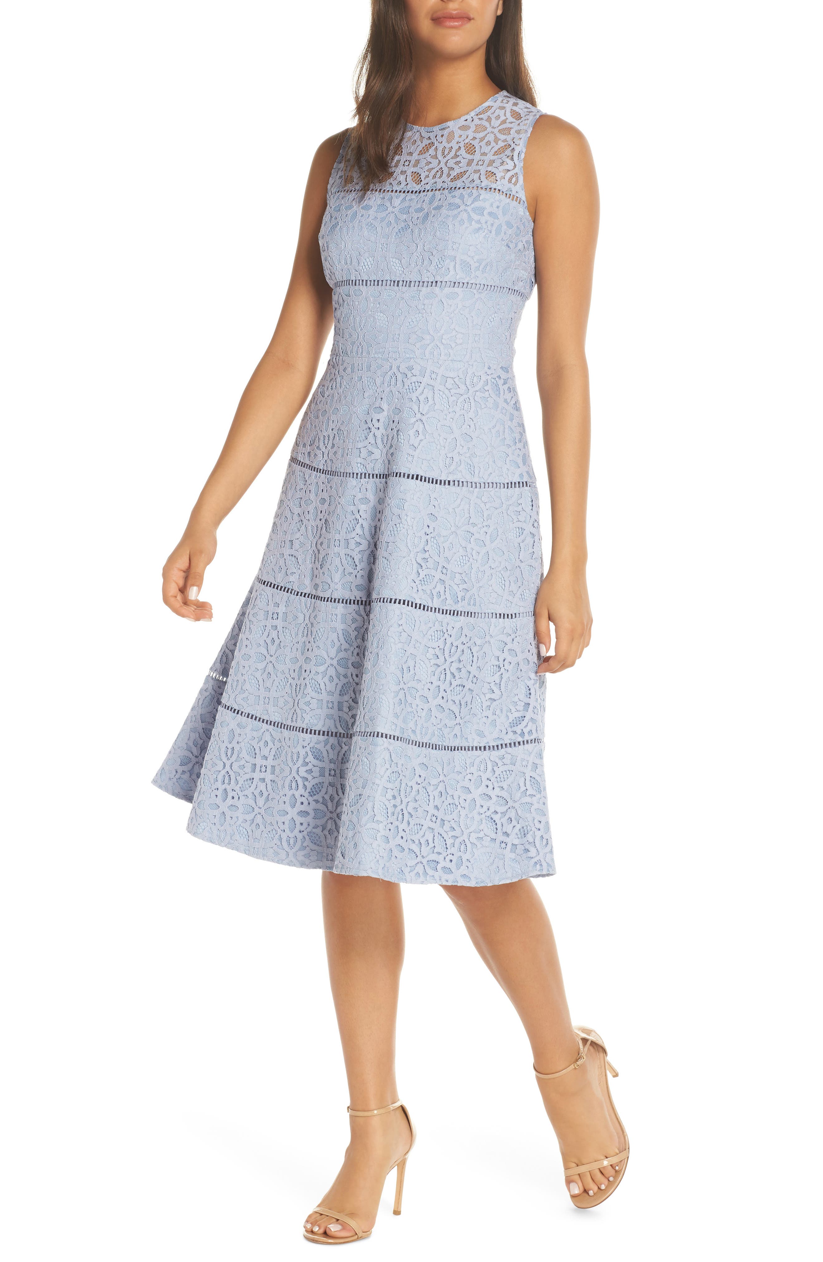 eliza j light blue lace dress