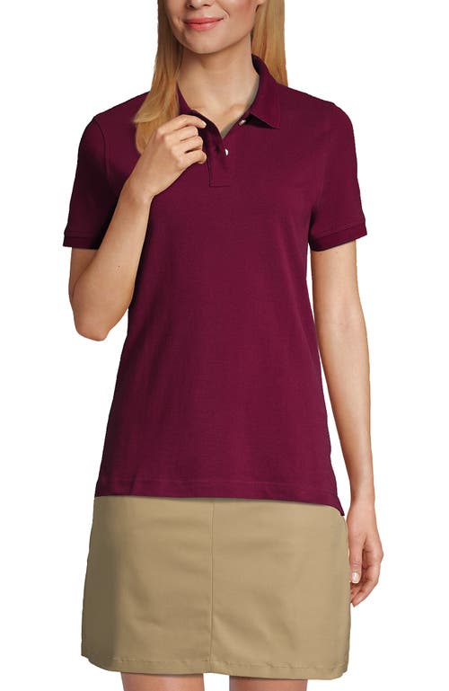 Lands' End School Uniform Young Short Sleeve Mesh Polo Shirt In Burgundy