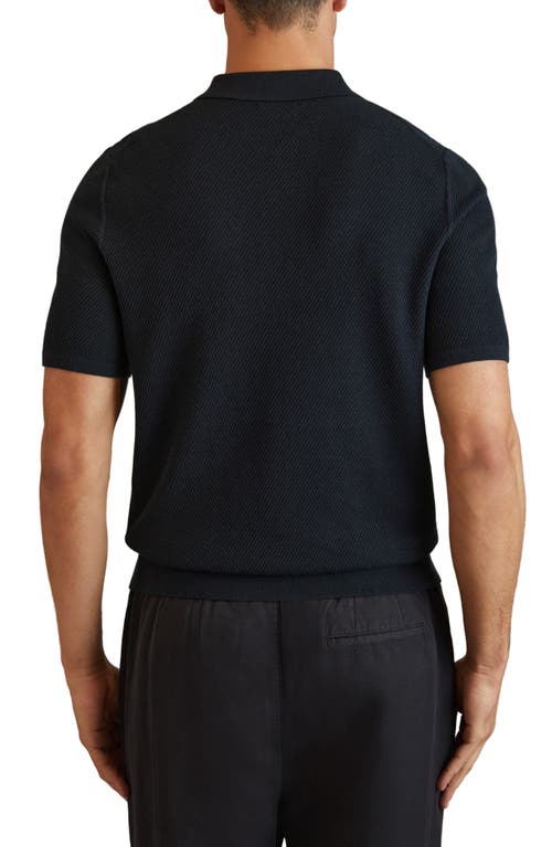 REISS REISS IVOR TEXTURED HALF ZIP POLO SWEATER 