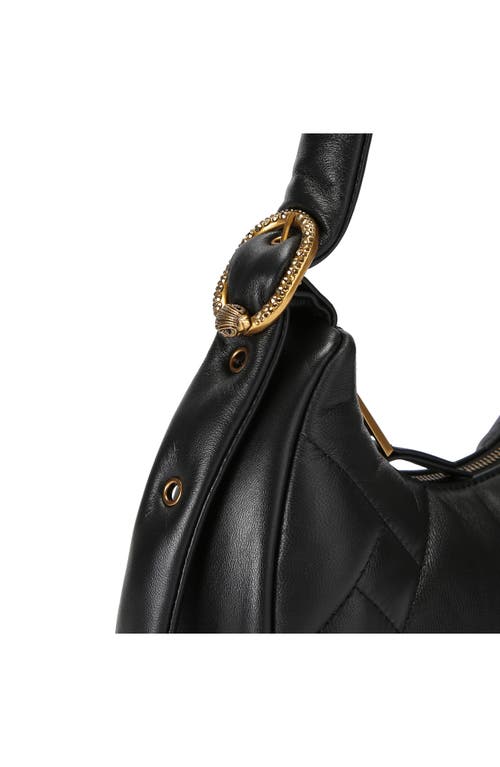 Shop Kurt Geiger London Small Kensington Puff Quilted Leather Hobo Bag In Black