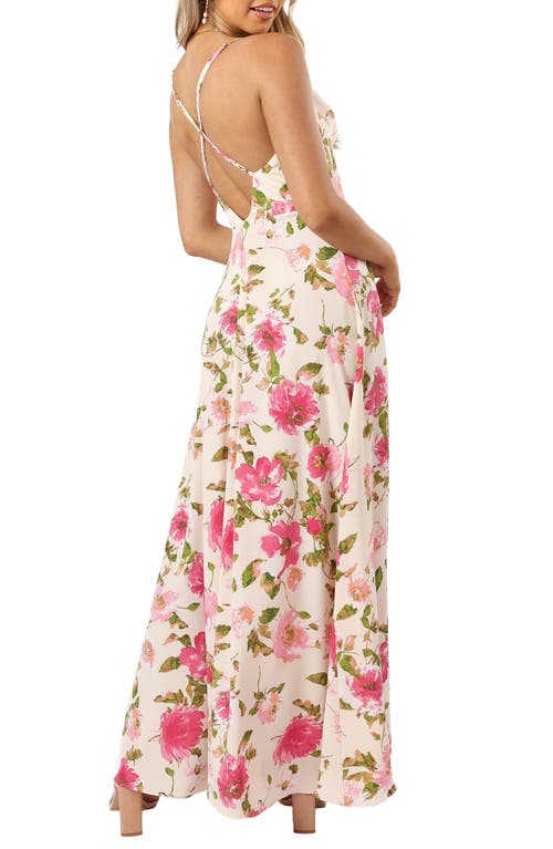 Petal And Pup Petal & Pup Violetta Floral Cowl Neck Maxi Dress In Pink