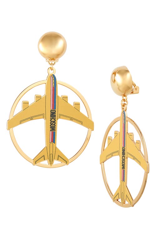 Moschino Bijoux Airplane Clip-On Earrings in Fantasy Print Only One Colour