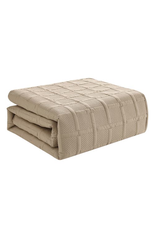 Vcny Home Square Solid 3-piece Quilt Set In Taupe
