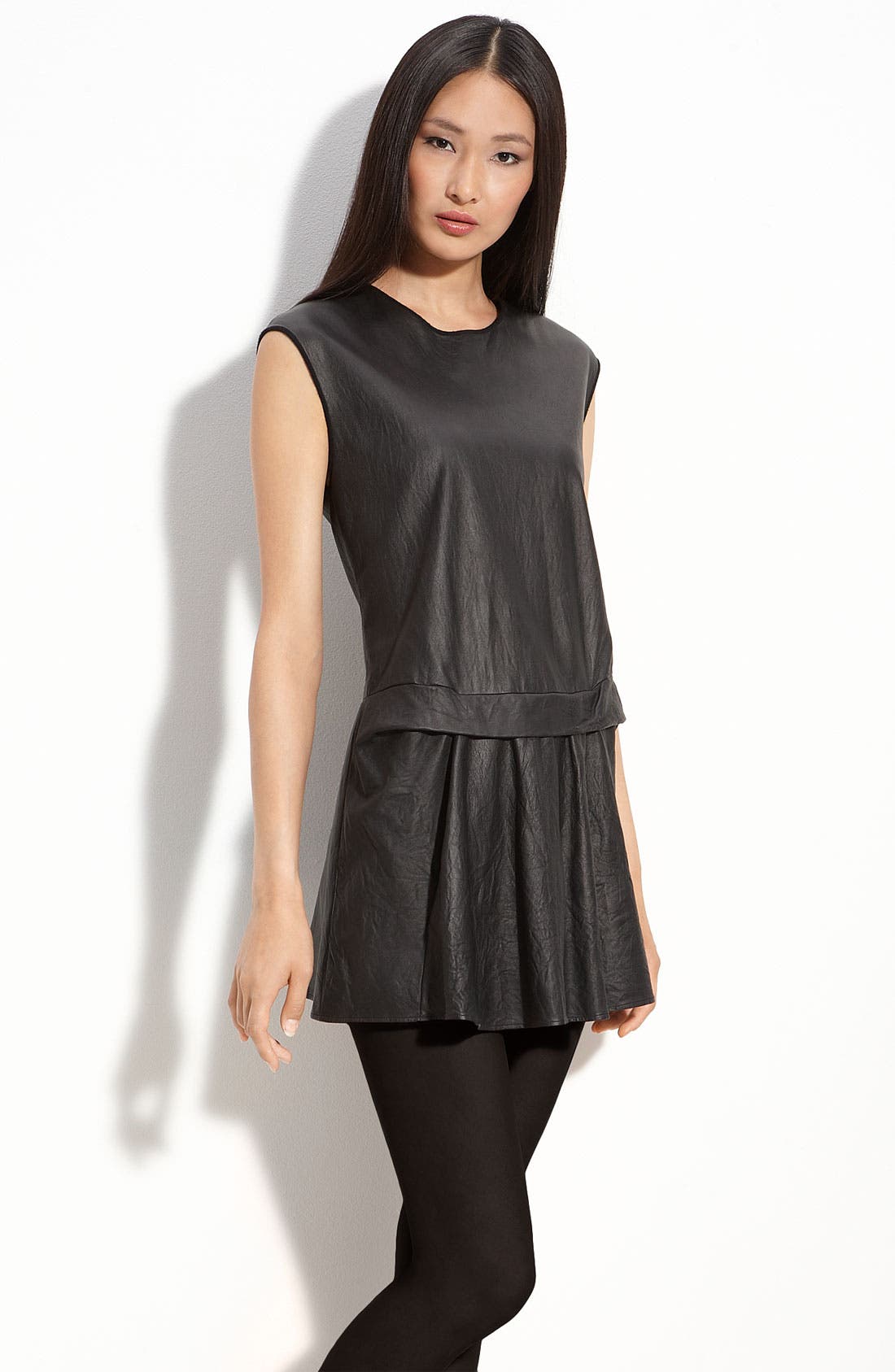 Theory Shandrin Lambskin Leather Tunic Dress Nordstrom